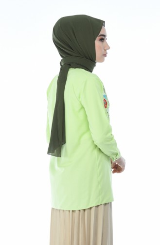 Pistachio Green Overhemdblouse 1014-03