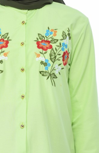 Pistachio Green Overhemdblouse 1014-03