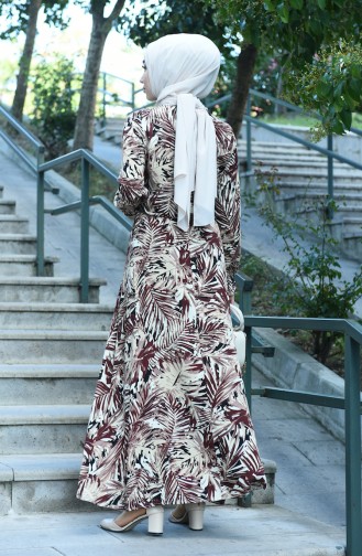 Brown Hijab Dress 8003-02