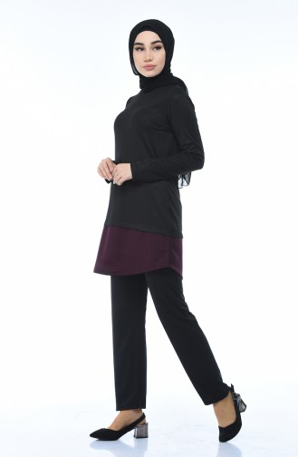 Ensemble Deux Pieces Tunique Pantalon 9090-01 Plum 9090-01