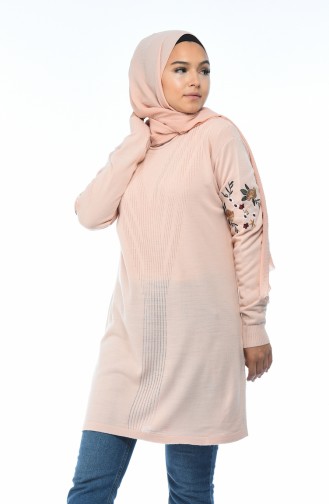 Tricot Embroidered Tunic Pawder 1343-05