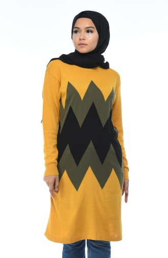 knitwear dark yellow tunik 1344-01