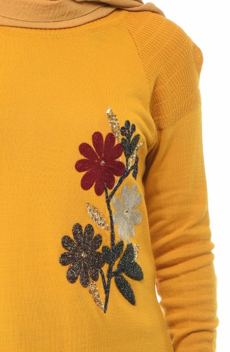 Trikot Tunika mit Blumen 1346-04 Senf 1346-04