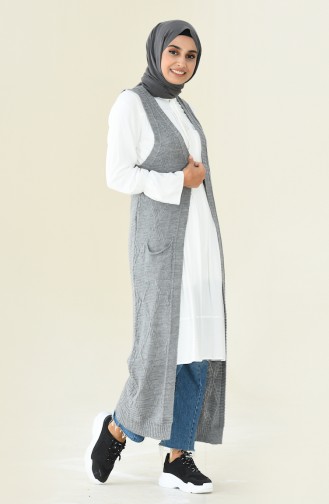 Long Vest Tricot Grey 8116-02