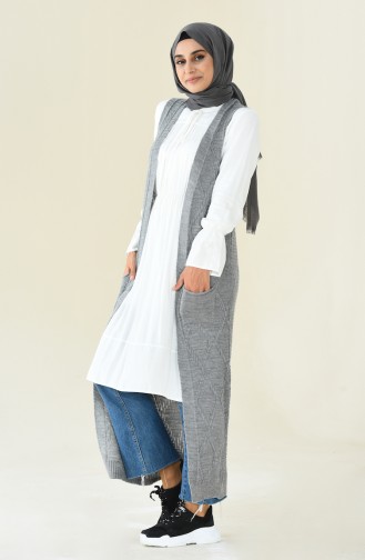 Long Vest Tricot Grey 8116-02