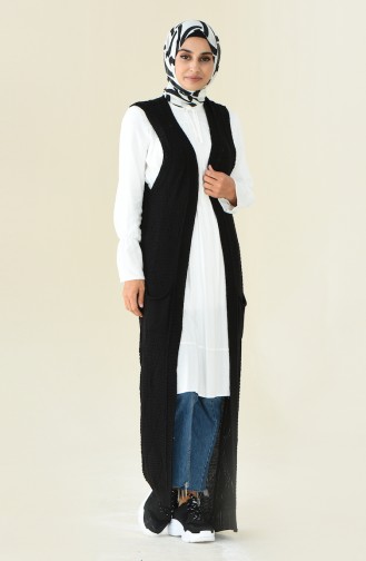 Long Vest Tricot Black 8116-03