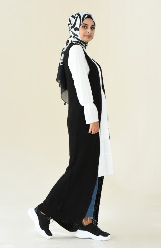 Long Vest Tricot Black 8116-03