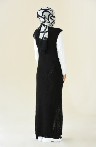 Long Vest Tricot Black 8116-03