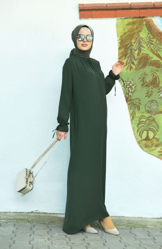Khaki Hijab Kleider 8013-02