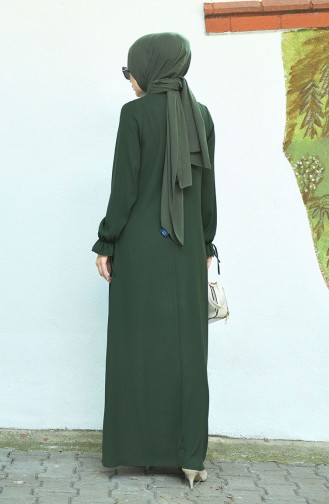 Khaki Hijab Dress 8013-02