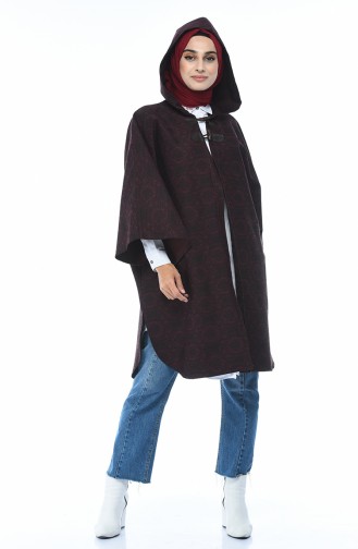 Poncho Manche Chauve Souris 5003C-01 Plum 5003C-01