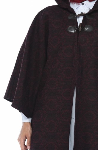 Bat Sleeve Poncho Burgundy 5003C-01