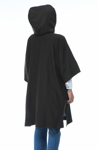 Poncho a Capuche Manches Chauve Souris 5004A-01 Brun 5004A-01