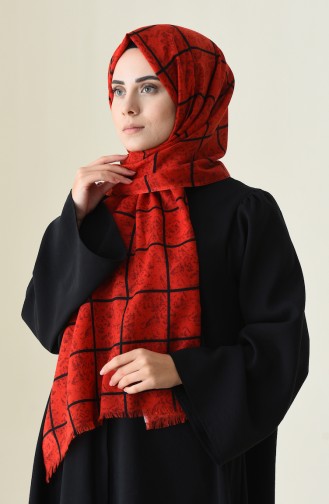 Châle a Motifs Maya 310-108 Rouge Noir 310-108