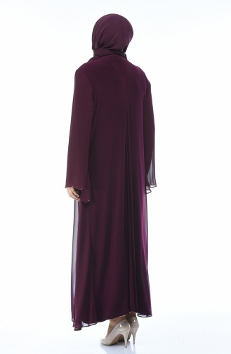 Purple Hijab Evening Dress 0108-04