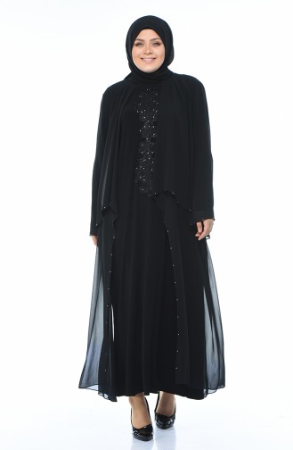 Schwarz Hijab-Abendkleider 0108-05