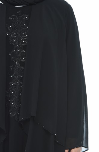 Black Hijab Evening Dress 0108-05