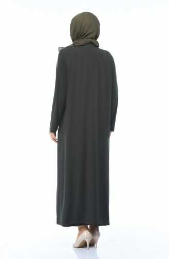 Khaki Hijab-Abendkleider 1012-02