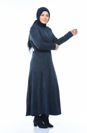 Indigo Hijab Dress 7689-04