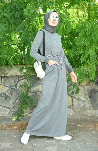 Anthrazit Hijab Kleider 2170-03