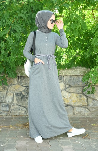 Anthracite Hijab Dress 2170-03