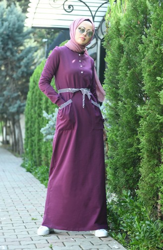 Plum Hijab Dress 2170-04