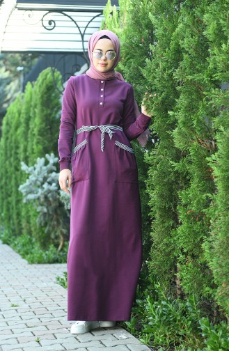 Plum Hijab Dress 2170-04