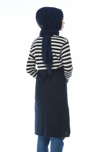 Triko Çizgili Tunik 1341-01 Lacivert
