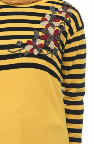 Tricot Striped Tunic Mustard Color 1341-03