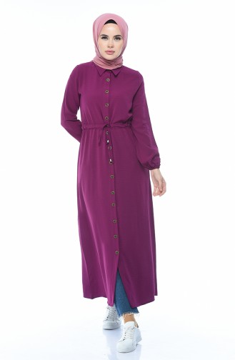 Long tunic with buttoned purple color 5282-22