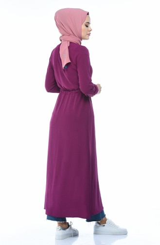 Long tunic with buttoned purple color 5282-22