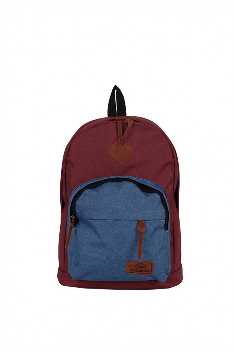 Blackfox 1906 Erkek Kumas Laptop Sirt Cantasi Bordo Mavi Sefamerve