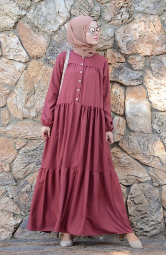 Dark Dusty Rose Hijab Dress 8005-03