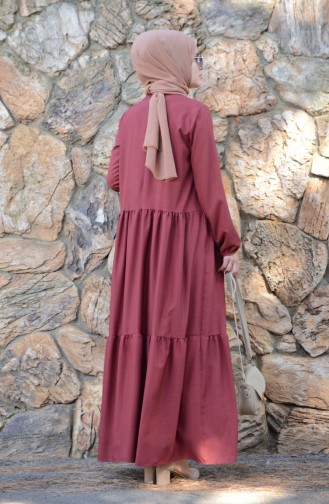 Dark Dusty Rose Hijab Dress 8005-03