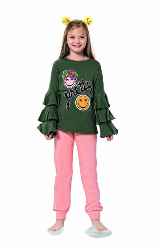 ملابس نوم للأطفال أخضر حشيشي 6118