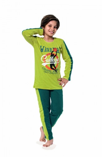 Ensemble Pyjama Pour Enfant Garçon 5118 Vert Pistache 5118