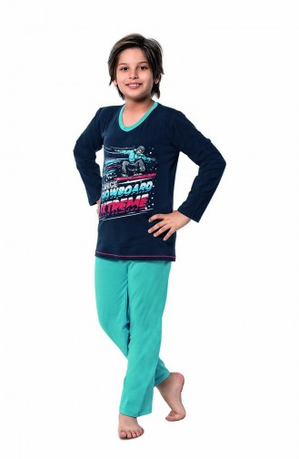 Ensemble Pyjama Pour Enfant Garçon 5120 Bleu Marine 5120