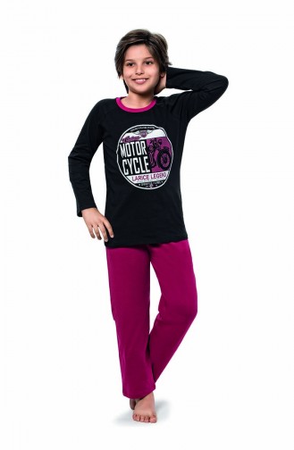 Ensmeble Pyjama Pour Enfant Garçon 5127 Noir 5127