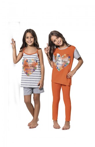 Orange Children`s Pajamas 7074