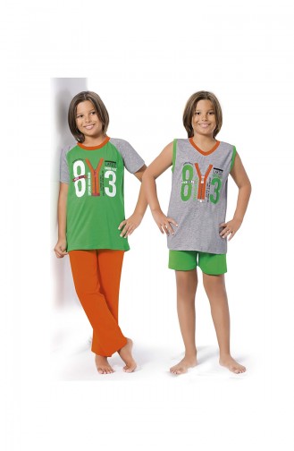ملابس نوم للأطفال أخضر حشيشي 8053