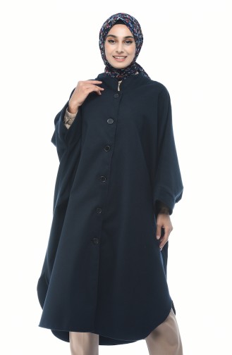 Winter coat with buttons, navy color 7003-02