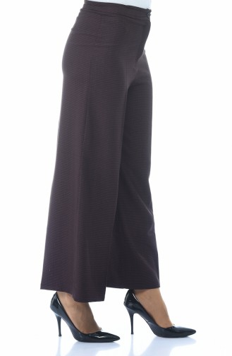 Patterned wide-leg Trousers 4243-01 Damson 4243-01