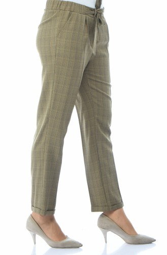 Pantalon a Motifs Carreaux 1026-04 Khaki 1026-04