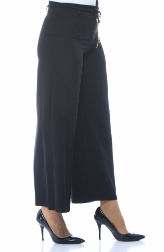 Belted wide Leg Pants 9001-01 Black 9001-01