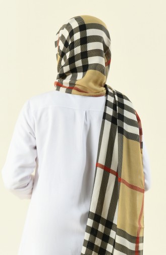 beige Striped Cotton Shawl 13119-04