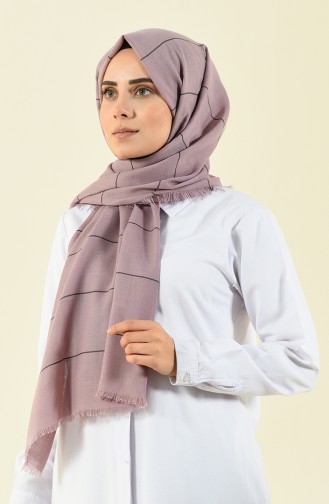 Şerit Desenli Mevsimlik Şal 901530-18 Lila