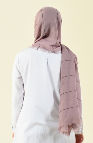 Şerit Desenli Mevsimlik Şal 901530-18 Lila