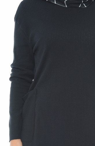 Triko Cepli Tunik Pantolon İkili Takım 2216-01 Siyah