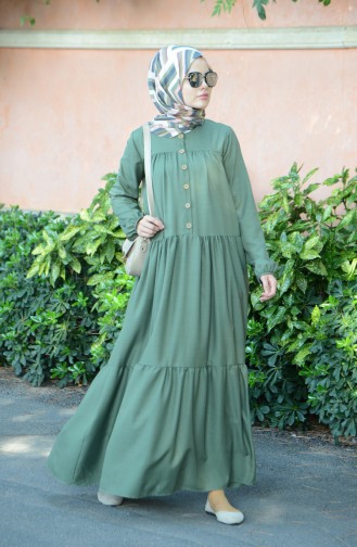 Grün Hijab Kleider 8005-07