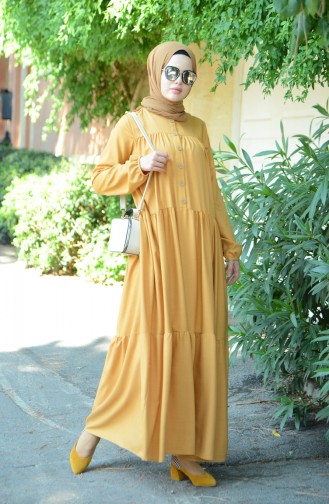 Mustard Hijab Dress 8005-08